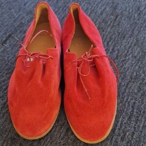 Soloviere Red Suede Lace-Up Shoes